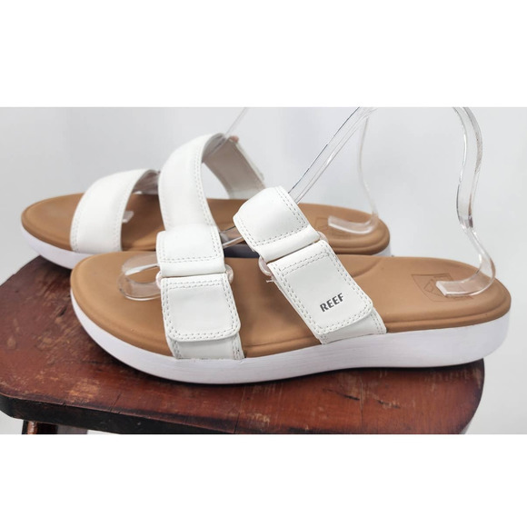 Reef Shoes - Women's Reef Cushion Cloud ROA White Slip On Adjustable Strap Size 9